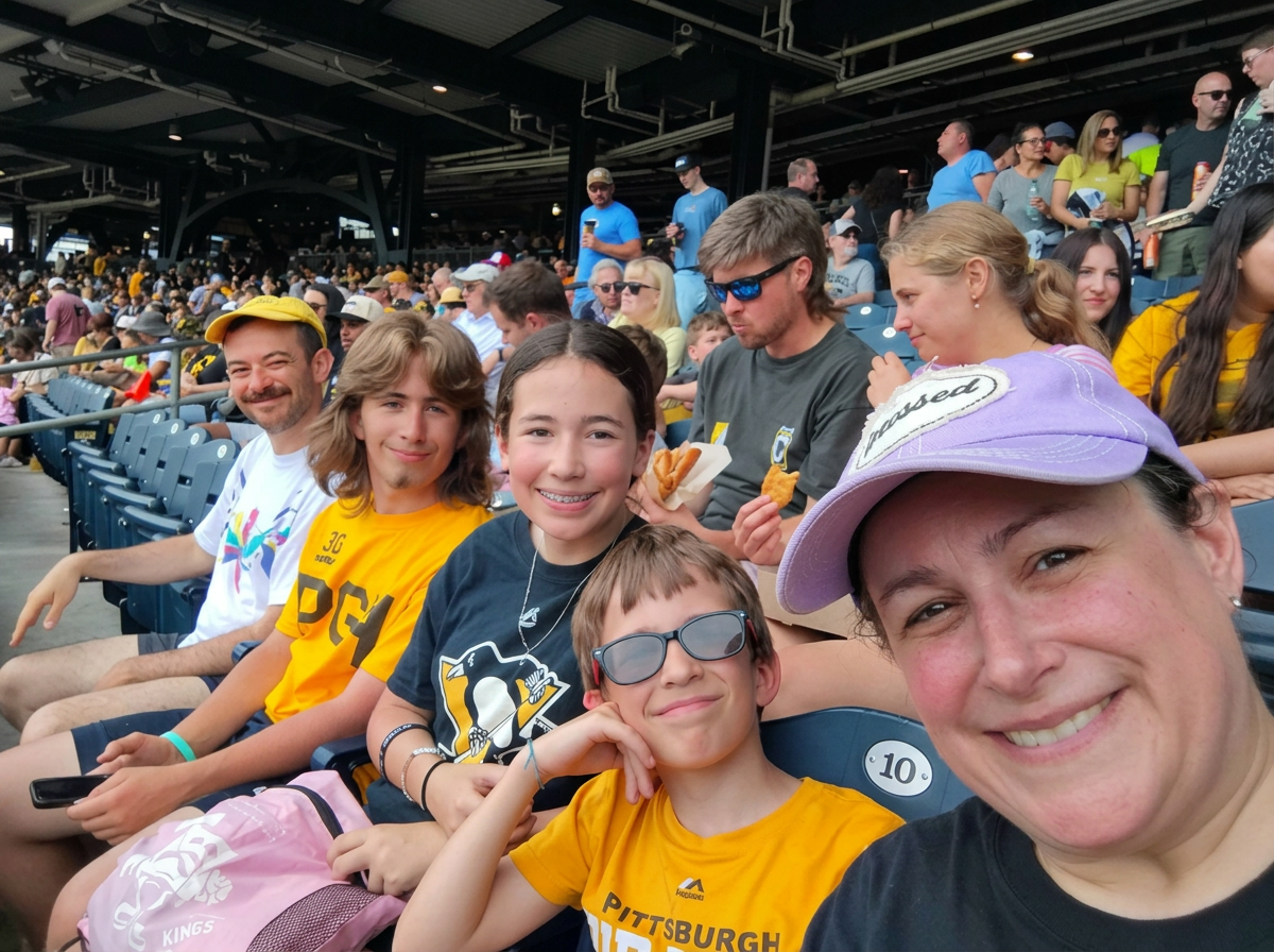 Amachi families enjoying a Pittsburgh Pirates game together