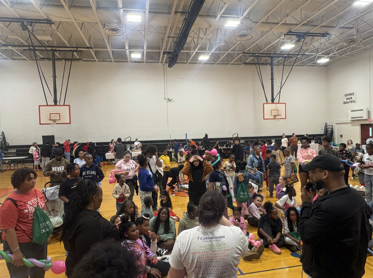 Families gathered at an Amachi Pittsburgh community event