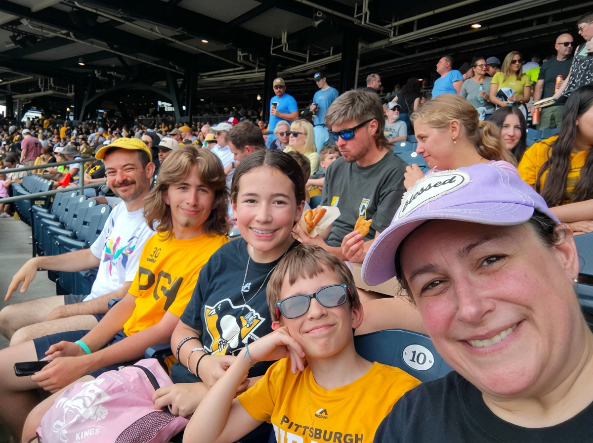 Amachi families enjoying a Pittsburgh ballgame together